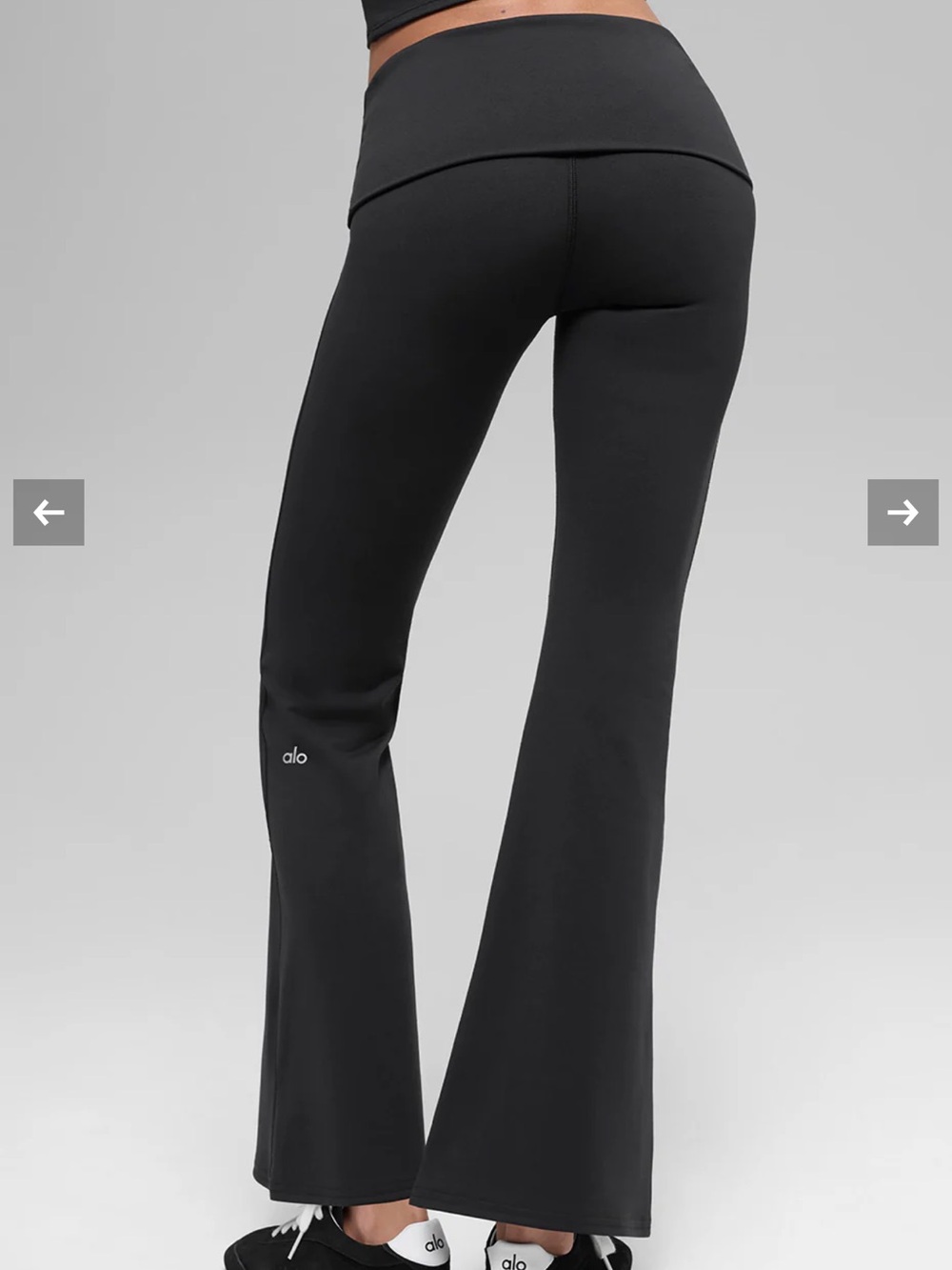Alo *Like New* Black Foldover Flare Leggings